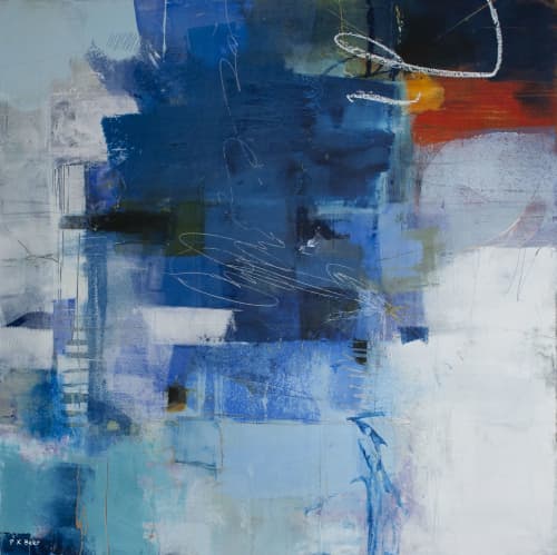 Singing The Blues | Oil And Acrylic Painting in Paintings by Pamela K Beer Contemporary Fine Art | Gray Sky Gallery in Seattle. Item composed of wood and synthetic