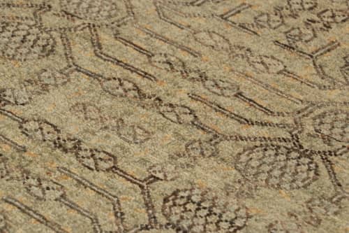 Rug & Kilim’s Khotan Rug in Green and Gold with Pomegranate | Area Rug in Rugs by Rug and Kilim. Item made of wool