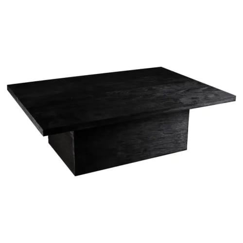 Reclaimed Black Oak Rectangular Coffee Table | Tables by Aeterna Furniture. Item made of oak wood