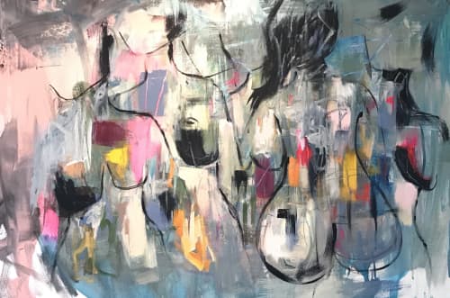 Shifting Perspectives | Oil And Acrylic Painting in Paintings by Amy Stone | Sloan Home and Gallery in Atlanta. Item composed of canvas and synthetic