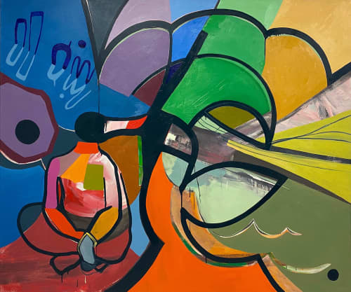 Contemporary Painting | Oil And Acrylic Painting in Paintings by Pamela Staker Studio | The Bridgeport Art Center in Chicago. Item made of synthetic