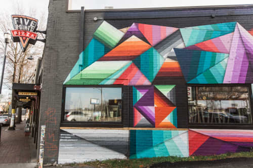 Google Fiber mural | Street Murals by Nathan Brown. Item composed of synthetic