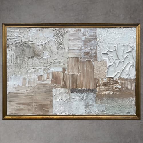 "evolve" (sold) | Mixed Media in Paintings by VISCERAL HOME STUDIO. Item composed of canvas and concrete in contemporary or eclectic & maximalism style