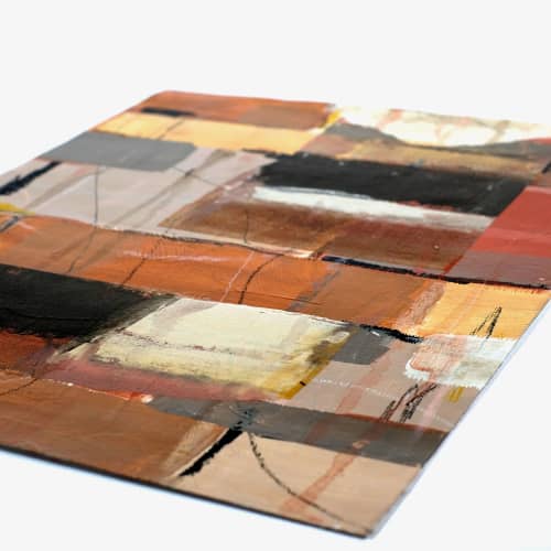 New Mexico; Abstract Landscape Painting on Paper | Oil And Acrylic Painting in Paintings by Michele Spurza. Item composed of paper compatible with contemporary and rustic style