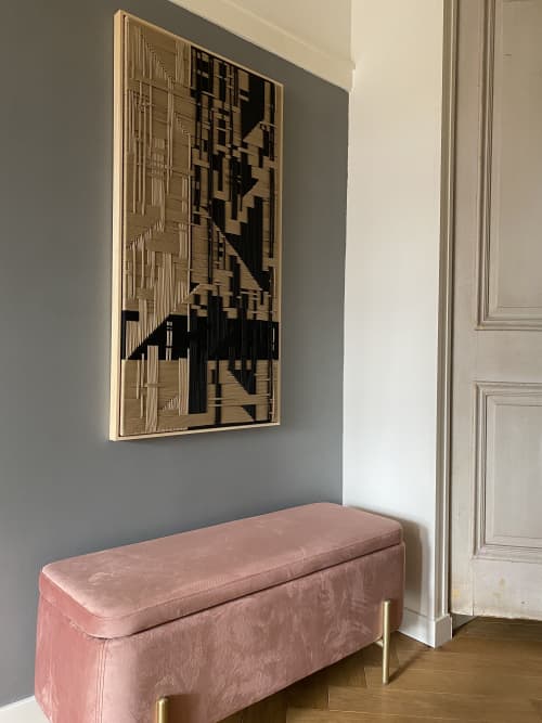 Figurative - Beige and Black | Wall Sculpture in Wall Hangings by Fault Lines by Matthias de Vogel | Bazar Noir in Berlin. Item made of fiber
