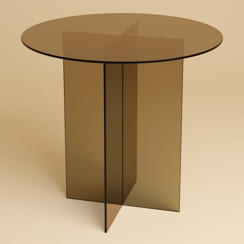 Bronzed Glass Dining Table - IKI by Lebanto | Tables by Lebanto. Item composed of glass in minimalism or contemporary style
