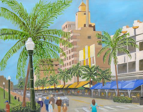 South Beach - Vibrant Giclée Print | Prints in Paintings by Michelle Keib Art. Item composed of paper