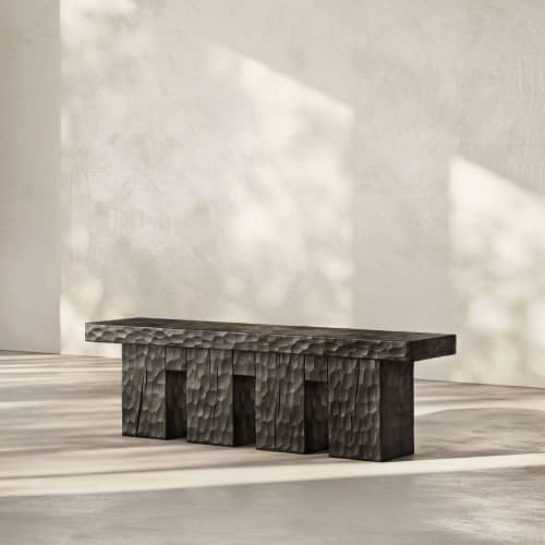 Tamaño Bench | Benches & Ottomans by Pfeifer Studio. Item made of wood works with minimalism & contemporary style