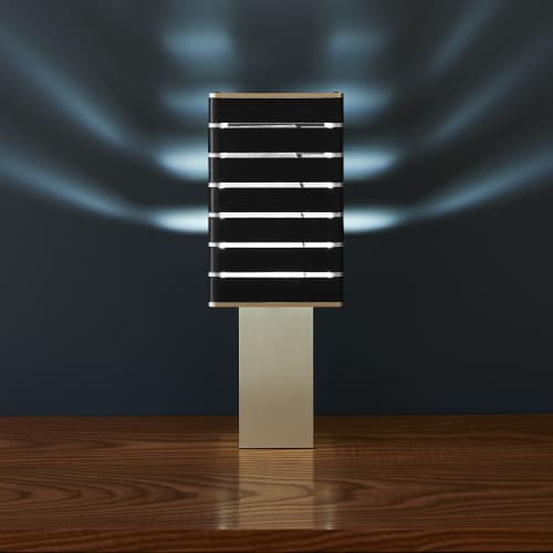 Exigen by Mnima. Table Light Sculpted from Solid Aluminum. | Table Lamp in Lamps by mnima. Item composed of aluminum and leather