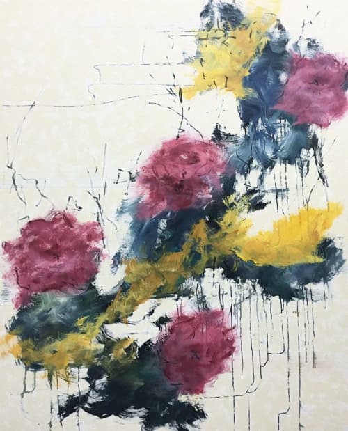 Botánica 13-3 | Oil And Acrylic Painting in Paintings by DAVID SKILLICORN - American Abstract Painter. Item made of canvas & synthetic