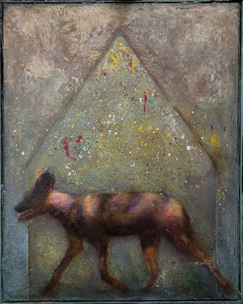 Dingo in the Studio | Oil And Acrylic Painting in Paintings by Candace Compton Pappas. Item works with contemporary & modern style