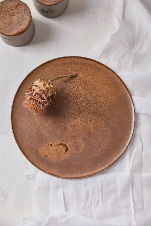 Amber Pottery Plate | Dinnerware by ShellyClayspot. Item composed of stone