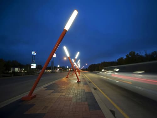 North Ninth Gateway | Public Sculptures by Vicki Scuri SiteWorks | North Ninth Street & Interstate 70, Salina, KS in Salina. Item made of steel