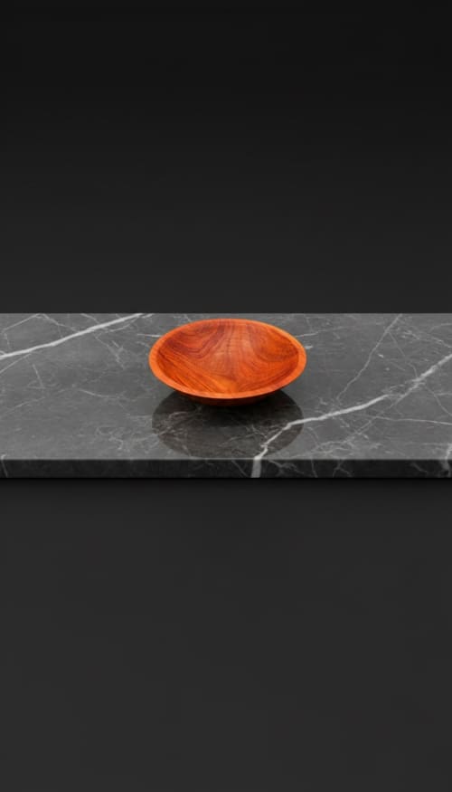 Miniature Cherry Wood Bowl | Hand-Turned | Decorative Bowl in Decorative Objects by Holzkunst Samuel Meisinger. Item composed of wood compatible with art deco and modern style