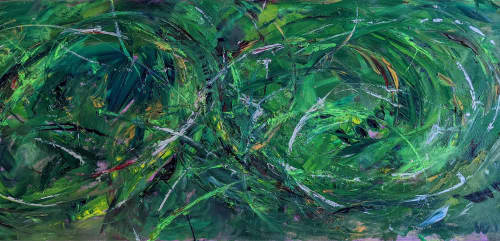 The Showering Down of Love Forces/Fourth Ray of Unity | Oil And Acrylic Painting in Paintings by Candace Wilson Art Studio. Item composed of synthetic