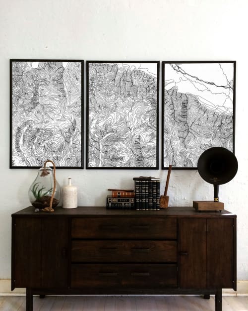 Topographical Map of the Grand Tetons | Prints by Erik Linton. Item composed of paper