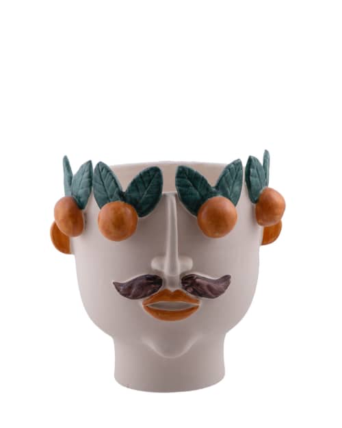 Calogero, the seller of tangerines | Vase in Vases & Vessels by Patrizia Italiano. Item made of ceramic