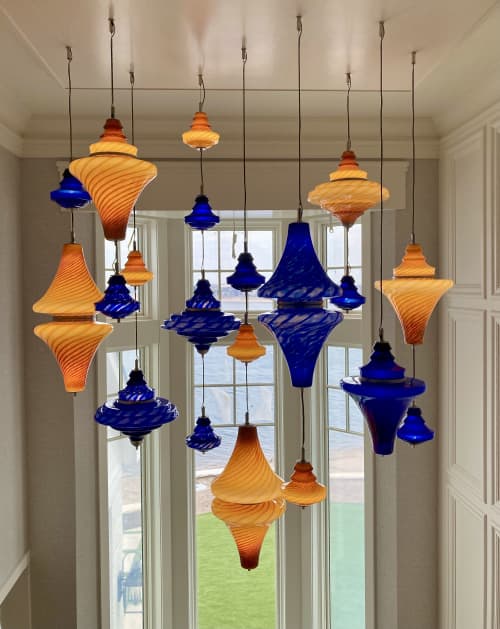 Van Glass 2 | Chandeliers by Rock Cottage Glassworks. Item composed of glass compatible with eclectic & maximalism style