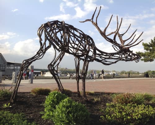 Black Elk | Public Sculptures by Wendy Klemperer Art Inc | Newburyport Art Association in Newburyport. Item made of steel