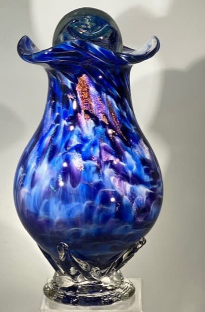 Cremation Urn | Vases & Vessels by White Elk's Visions in Glass - Glass Artisan, Marty White Elk Holmes & COO, o Pierce