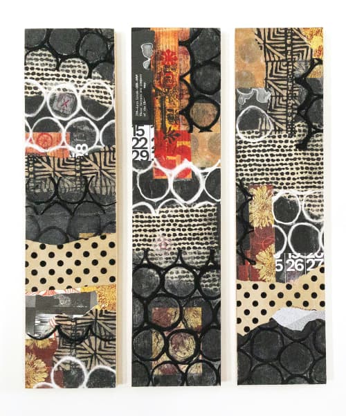 Three Is Not A Crowd | Collage in Paintings by Aryana B. Londir. Item in minimalism or contemporary style