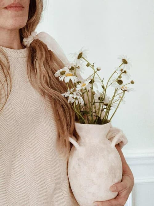 Handmade Ceramic Earthy Neutral Textured Vase | Vases & Vessels by MUDDY HEART. Item composed of ceramic compatible with country & farmhouse and japandi style