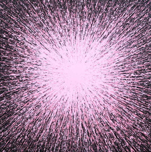 Pink Star | Oil And Acrylic Painting in Paintings by Isabelle Pelletane. Item made of canvas works with boho & minimalism style