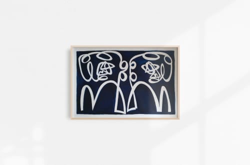 Sisters | Oil And Acrylic Painting in Paintings by Claire Stapleton. Item made of paper with synthetic