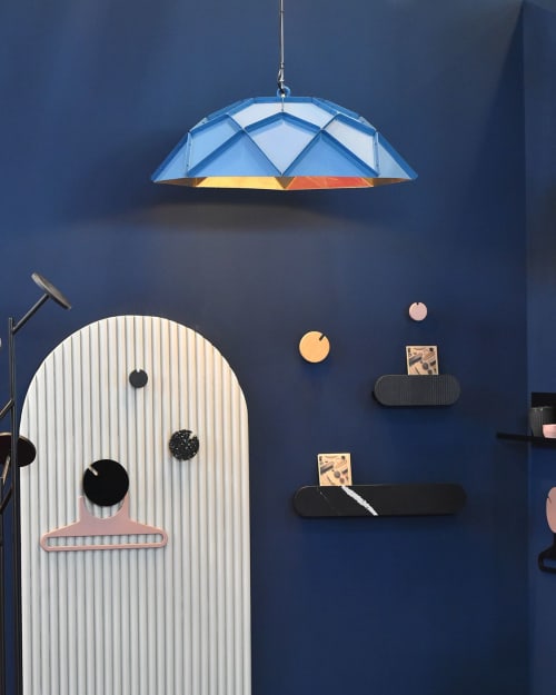 Bloom Chandeler 80 Gold Azure Blue | Chandeliers by ADAMLAMP. Item composed of steel compatible with contemporary and art deco style