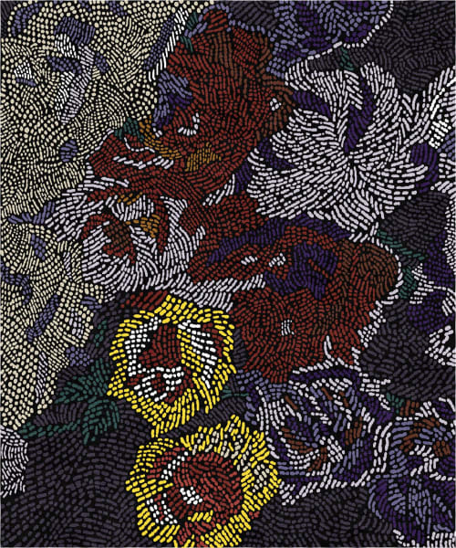 Fiametta Giardino in Primavera / Autunno floral pattern rug | Area Rug in Rugs by Atelier Tapis Rouge. Item composed of wool compatible with eclectic & maximalism and art deco style