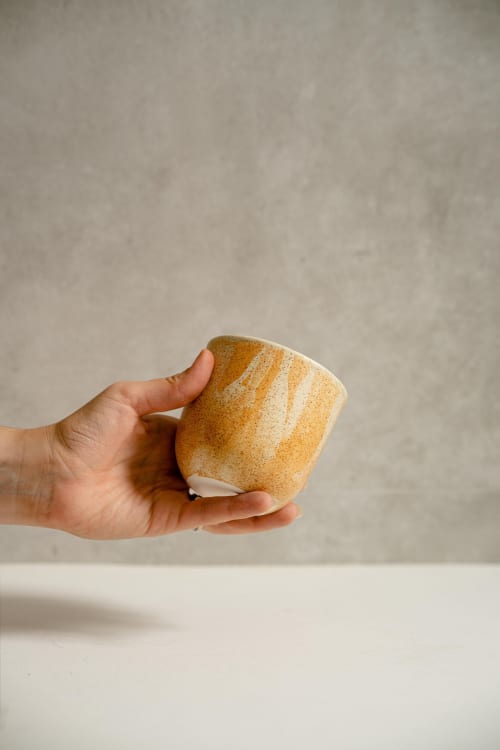 Beige Stoneware Coffee Tumbler | Mug in Drinkware by Creating Comfort Lab. Item composed of stoneware
