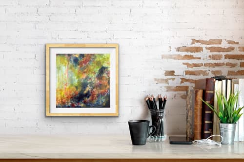 Falling 🔴 | Oil And Acrylic Painting in Paintings by Darlene Watson Abstract Artist. Item composed of canvas and paper
