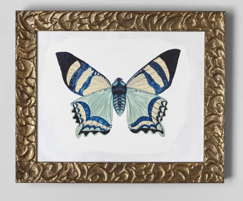 Butterfly | Oil And Acrylic Painting in Paintings by Relativity Textiles. Item composed of synthetic