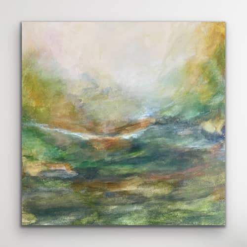 Golden Summer | Oil And Acrylic Painting in Paintings by Melanie Biehle. Item made of canvas with synthetic works with country & farmhouse & coastal style