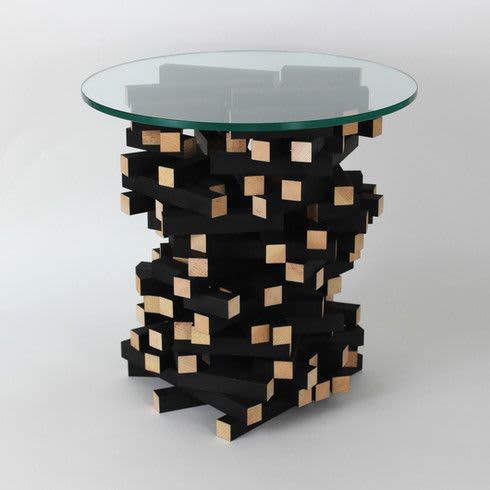 "Mr. Natural" end table | Tables by Richard Chalmers. Item made of wood with glass works with boho & minimalism style