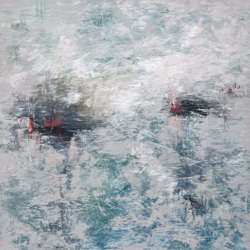Lost In The Fog | Oil And Acrylic Painting in Paintings by Ana Carolina Mönnaco. Item made of paper works with contemporary & coastal style