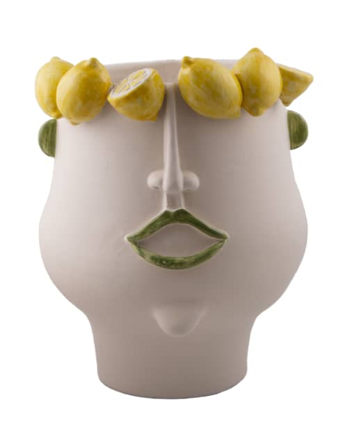 Domitilla head lemon picker | Vase in Vases & Vessels by Patrizia Italiano. Item made of ceramic