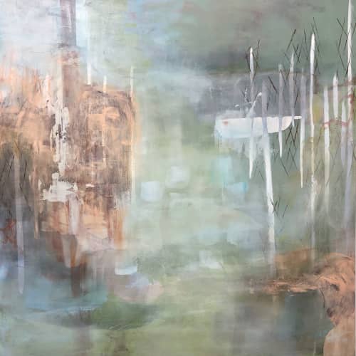on the river 4 | Oil And Acrylic Painting in Paintings by Juanita Bellavance. Item composed of canvas and synthetic