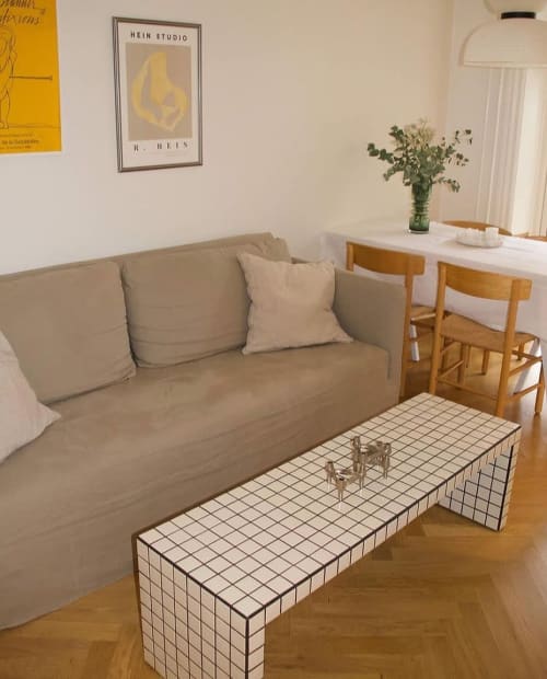 Coffee Table, Creme | Tables by IKON KØBENHAVN. Item composed of wood & ceramic compatible with minimalism and modern style
