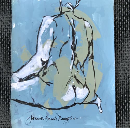 At the Ready | Oil And Acrylic Painting in Paintings by Joanne Beaule Ruggles. Item composed of paper in mid century modern or contemporary style