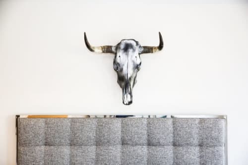 Silver Cow Skull | Ornament in Decorative Objects by Gypsy Mountain Skulls. Item in contemporary or country & farmhouse style