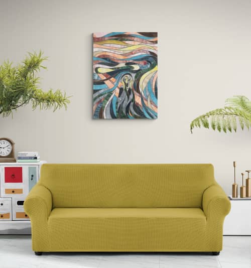 THE SCREAM - HAND MADE GLASS MOSAIC ARTWORK | Art & Wall Decor by artisticmosaicdesigns. Item made of glass compatible with art deco style