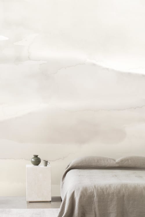 Wash Wallpaper - Buff | Wall Treatments by Emma Hayes. Item made of paper compatible with contemporary and modern style
