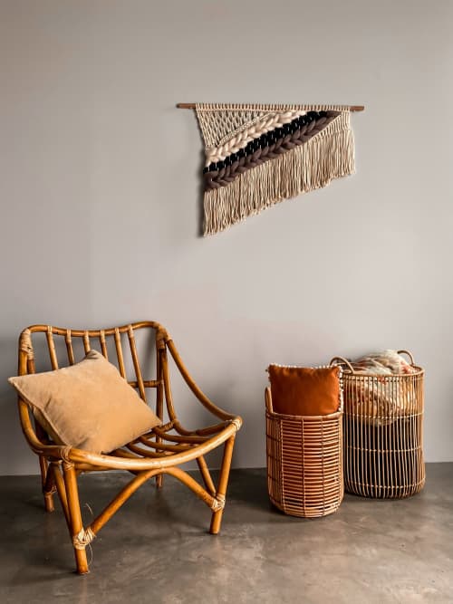 Neutral Macrame/Macraweave Wallhanging | Macrame Wall Hanging in Wall Hangings by Fibhers. Item made of cotton compatible with boho and contemporary style