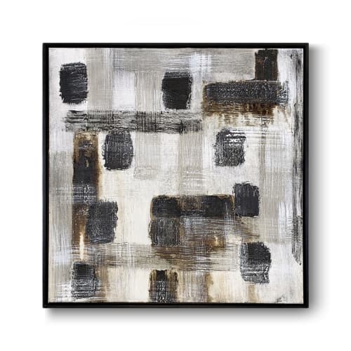 Crossroads No. 7 - Original mixed-media abstract | Mixed Media in Paintings by J. Kent Martin. Item made of canvas works with mid century modern & contemporary style