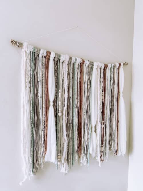 Large Handmade Textured Yarn Wall Hanging Decor - Boho Style | Macrame Wall Hanging in Wall Hangings by Hippie & Fringe. Item composed of fiber