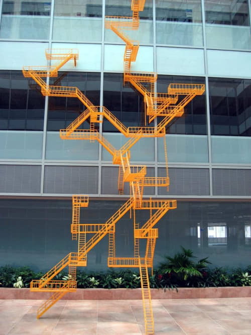 Second Means of Egress installation | Sculptures by Amuneal | Clarion Partners in Washington. Item composed of steel