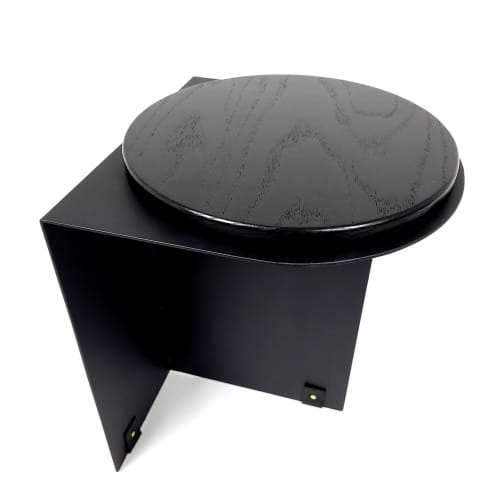 The "DOT dot" Minimalist Multifunctional Stool | Chairs by Ooak Design Inc.. Item made of steel & leather compatible with minimalism style