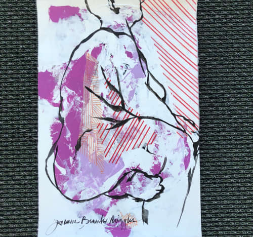 Candy Striper | Oil And Acrylic Painting in Paintings by Joanne Beaule Ruggles. Item made of paper compatible with mid century modern and contemporary style