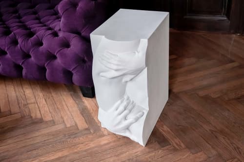 Frieze, Side Table, Contemporary Art Sculpture by Eduard Loc | Tables by LO Contemporary. Item composed of glass & fiber compatible with contemporary and modern style